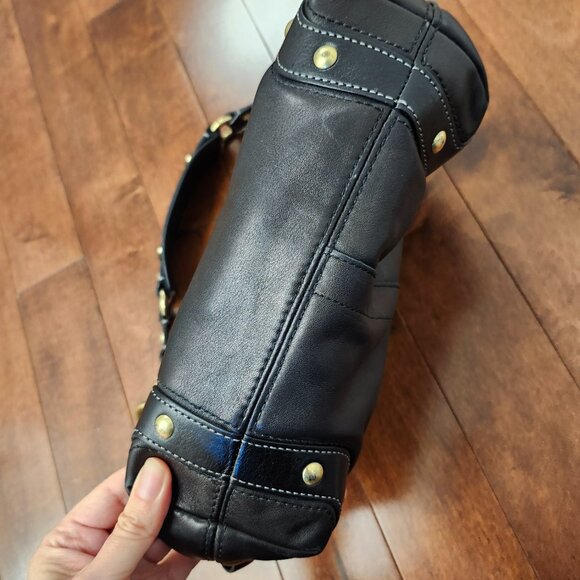 Coach Carly vintage black leather shoulder bag - Picture 5 of 13